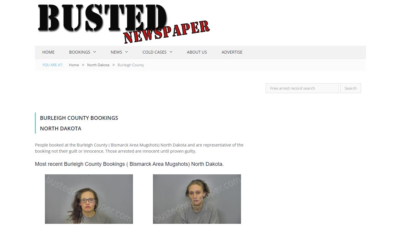 Burleigh County, ND ( Bismarck Area ND ) Mugshots - BUSTEDNEWSPAPER.COM